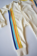 Load image into Gallery viewer, Cream Side Stripe Sleeper: 12-18M
