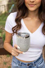 Load image into Gallery viewer, 12oz Stainless Steel Silver Bling Wine Cup
