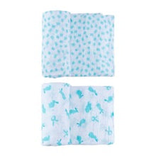 Load image into Gallery viewer, LIGHT BLUE QUICK LIKE BUNNIES SWADDLE SET
