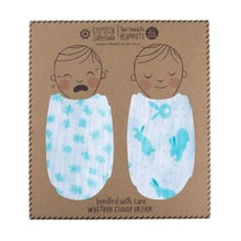 Load image into Gallery viewer, LIGHT BLUE QUICK LIKE BUNNIES SWADDLE SET
