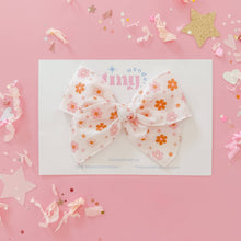 Load image into Gallery viewer, Pink and Brown Floral: Mini / Small Reversible Clip

