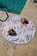 Load image into Gallery viewer, Gold Shimmer Zebra Oversized Beach Towel
