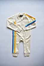 Load image into Gallery viewer, Cream Side Stripe Sleeper: 6-12M
