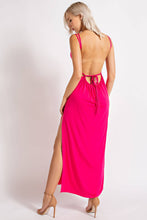 Load image into Gallery viewer, OPEN BACK SLEEVELESS CUT OUT MAXI DRESS W/ SLIT AND K
