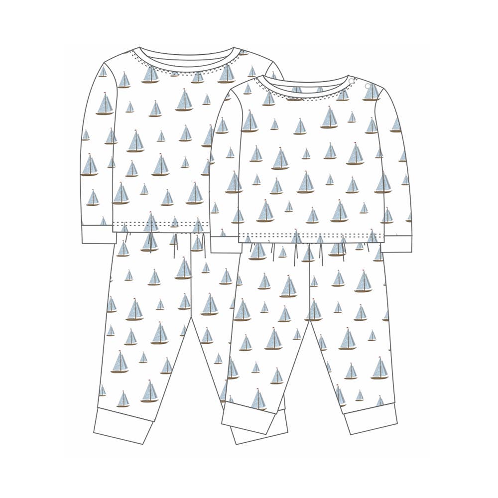 Set Sail Sailboat Two Piece Pajama