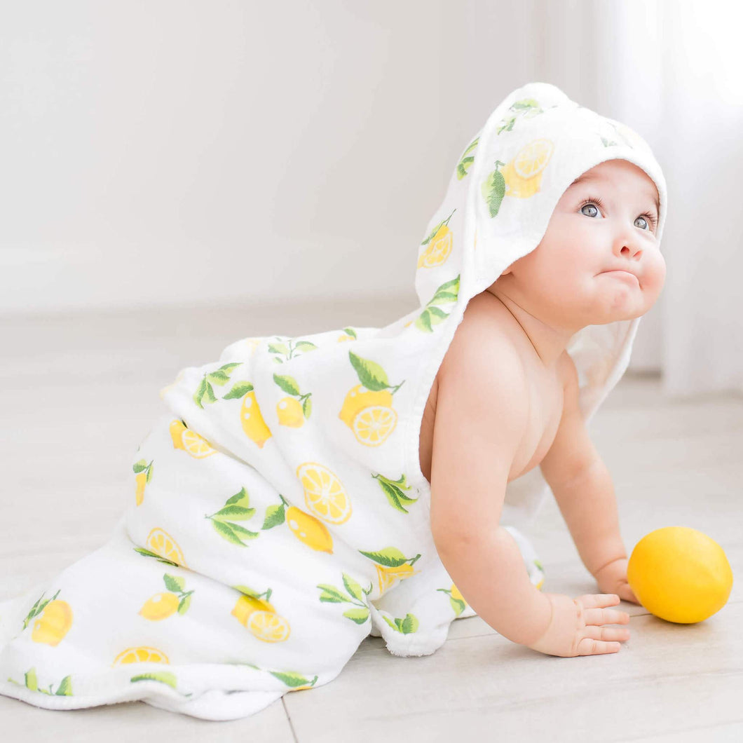 Bamboo Baby Hooded Towel- Lemon