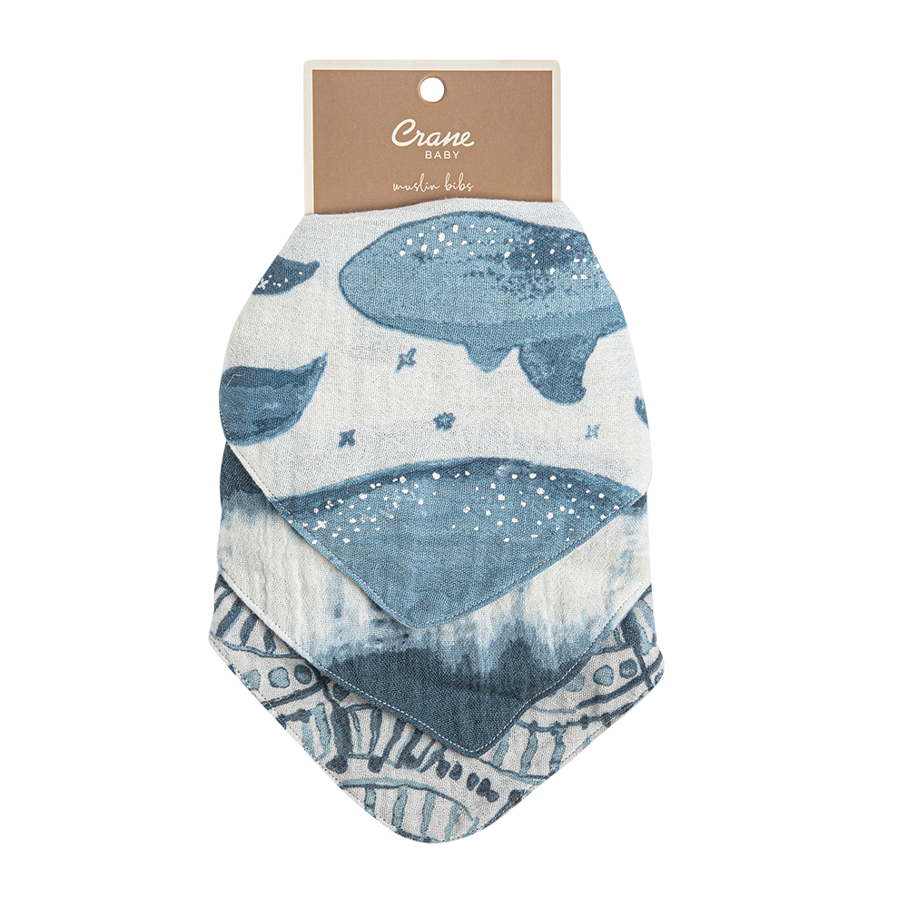Caspian 3-Pc. Muslin Bib Set