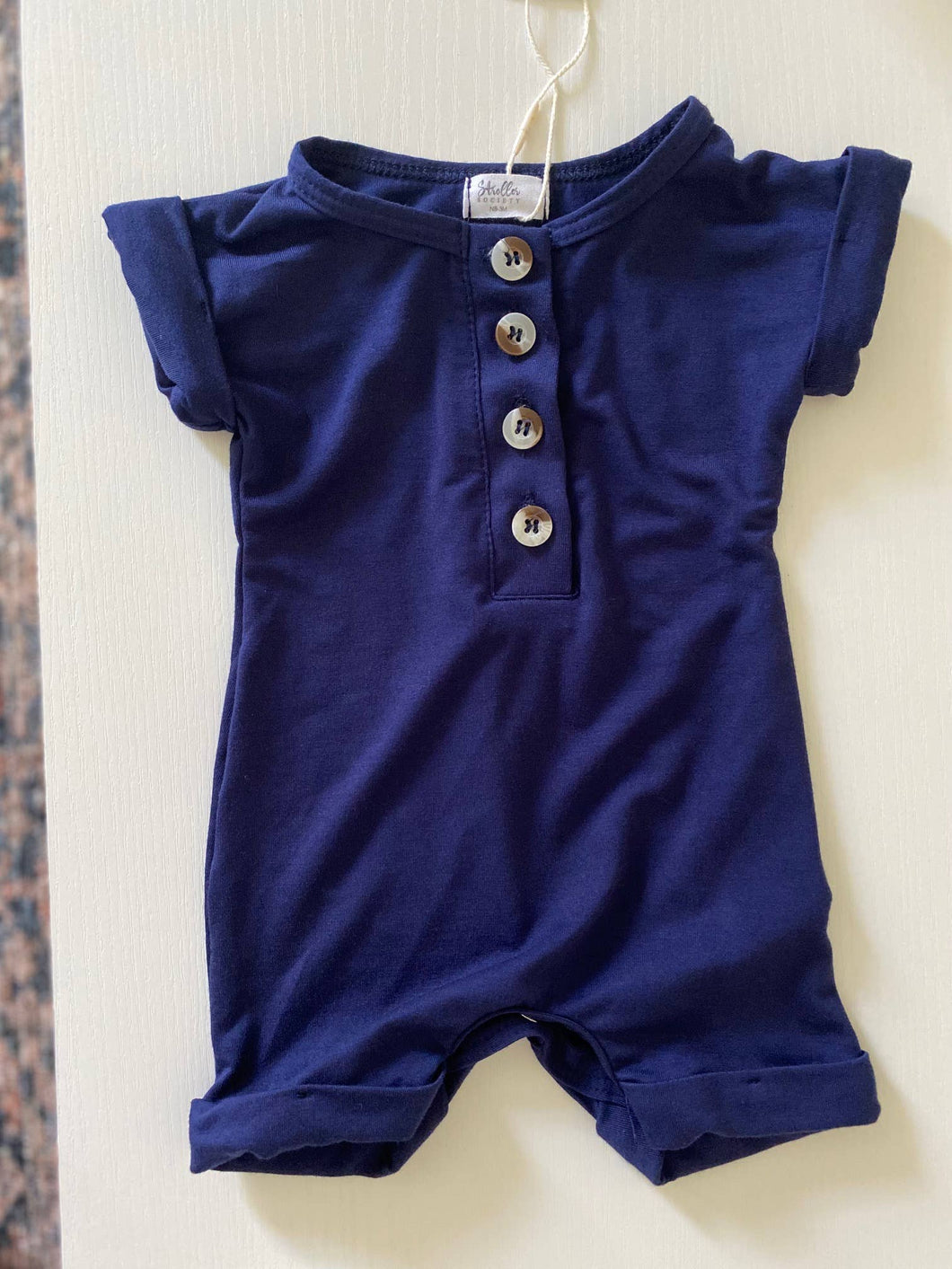 Stroller Society Baby Rompers- 6-12 m Navy Blue