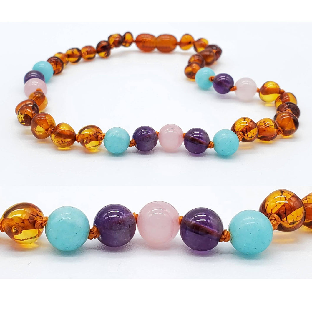 Kids | Easy Order Baltic Amber + Genuine Gemstone Necklaces