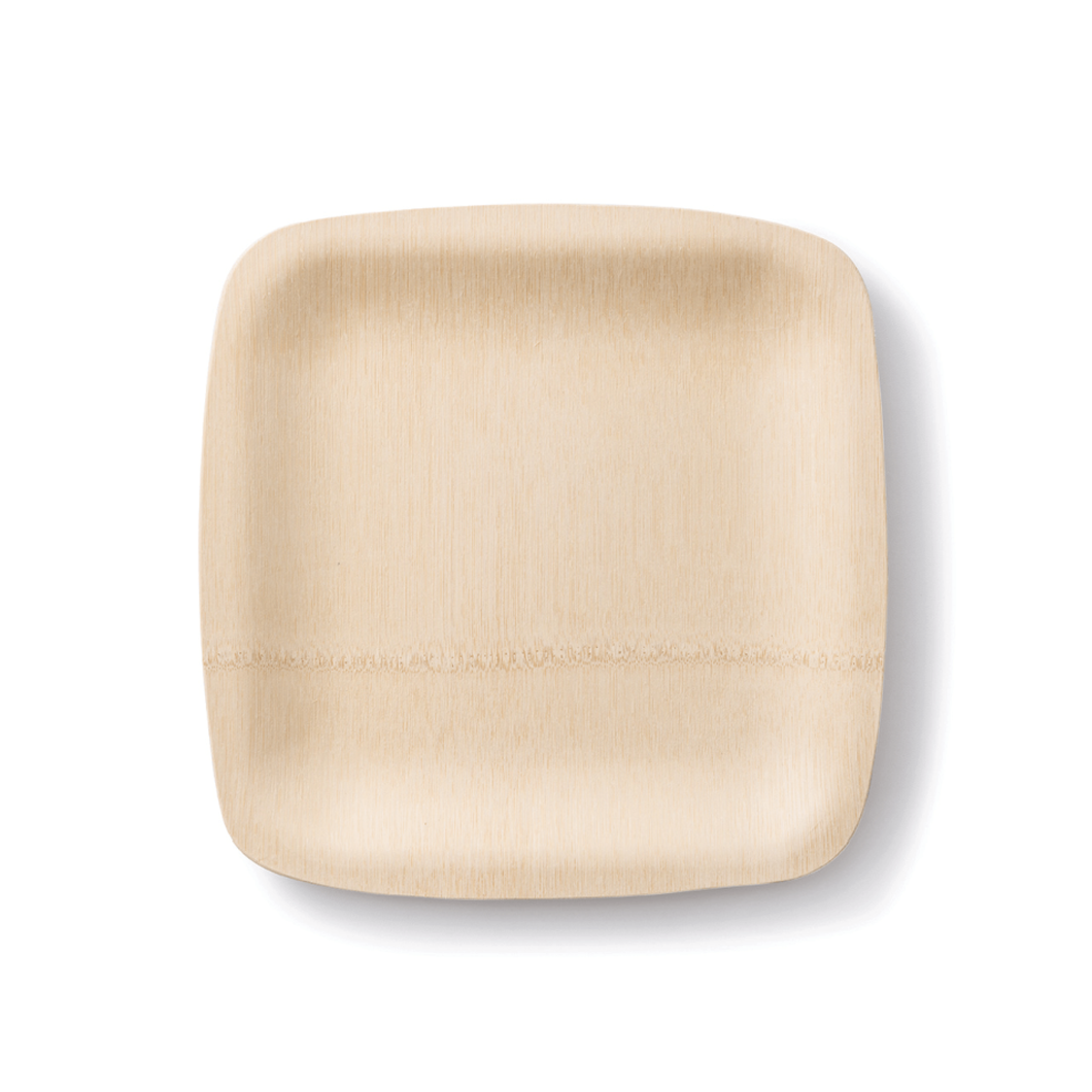 Veneerware® Square Bamboo Plates, Bulk Case of 100