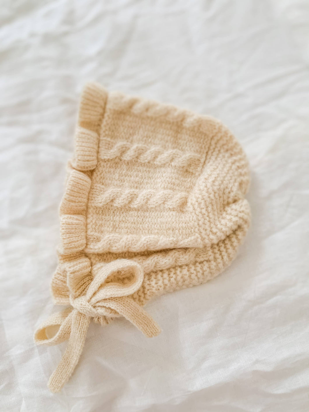 Knit Baby Bonnet, Crochet Knitted Bonnet (6-18 month)